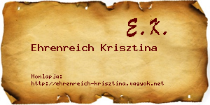 Ehrenreich Krisztina névjegykártya